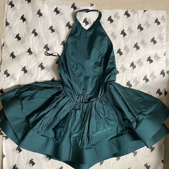 Pema Vegan Backless Cocktail Dress in Forest by VAUTE - Picture 3 of 3